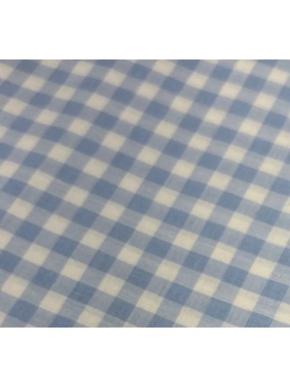 Blue White Gingham Cotton Fabric 1/2 yard x 36